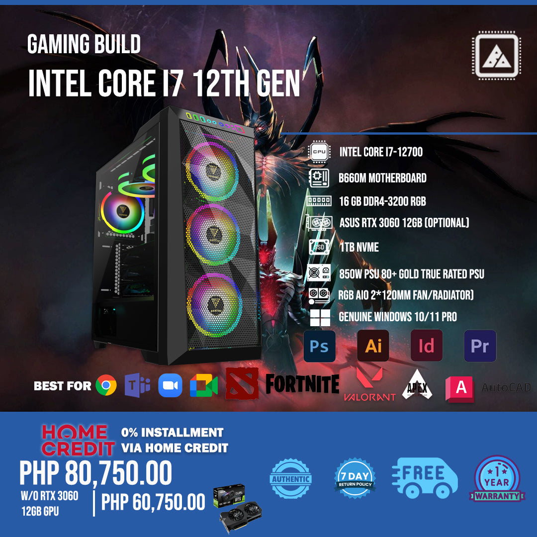 INTEL CORE I7 12th Gen Gaming Build 2023 INTEL CORE I7 12th Gen Gaming Build 2023